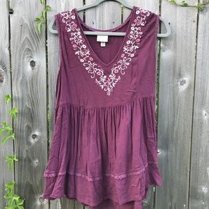 Knox Rose flowy embroidered women’s tank